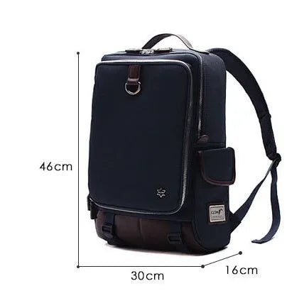 Men's modern Korean style backpack in Oxford cloth, showing large capacity and colour options.