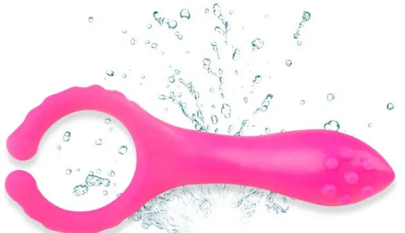 Seismic Clip pink red silicone vibrating toy with compact 103mm length and low noise motor