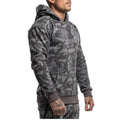 Men's camouflage cotton pullover hoodie in Dark Blue for gym fitness training