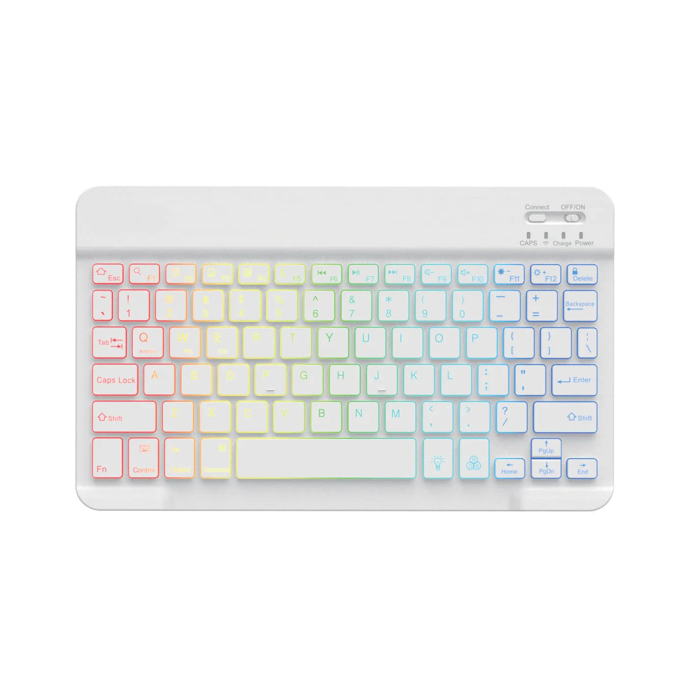 10-inch Bluetooth keyboard for tablets with colourful backlight in one of eight body colour options