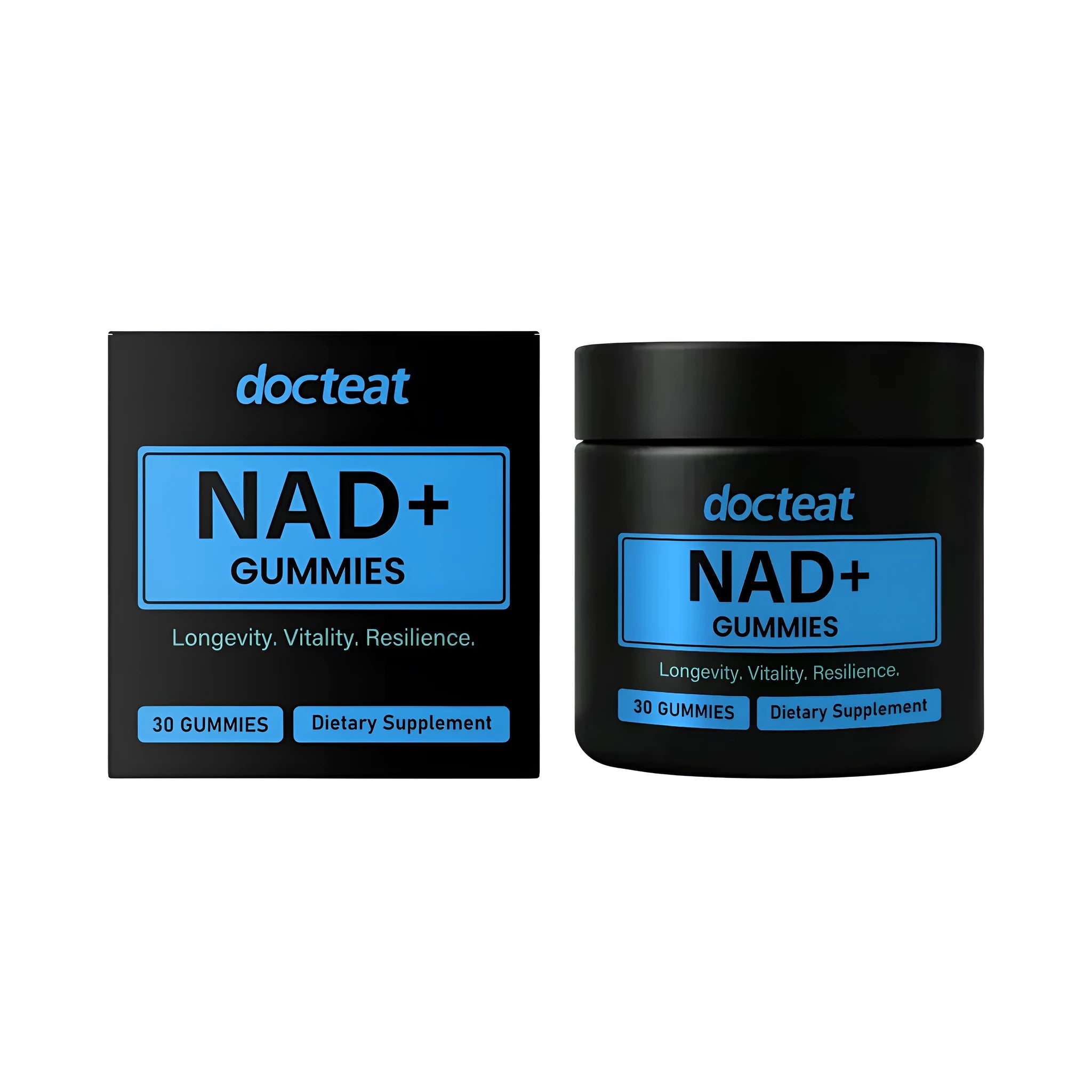 Soft candy green dietary supplement gummies containing NAD and nicotinamide nucleoside in a 30-count pack