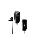 Black omnidirectional lavalier lapel microphone with 3.5mm plug and APS cable for mobile phones