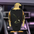 Wireless charging car phone holder with suction cup mount in black gold and white gold colours