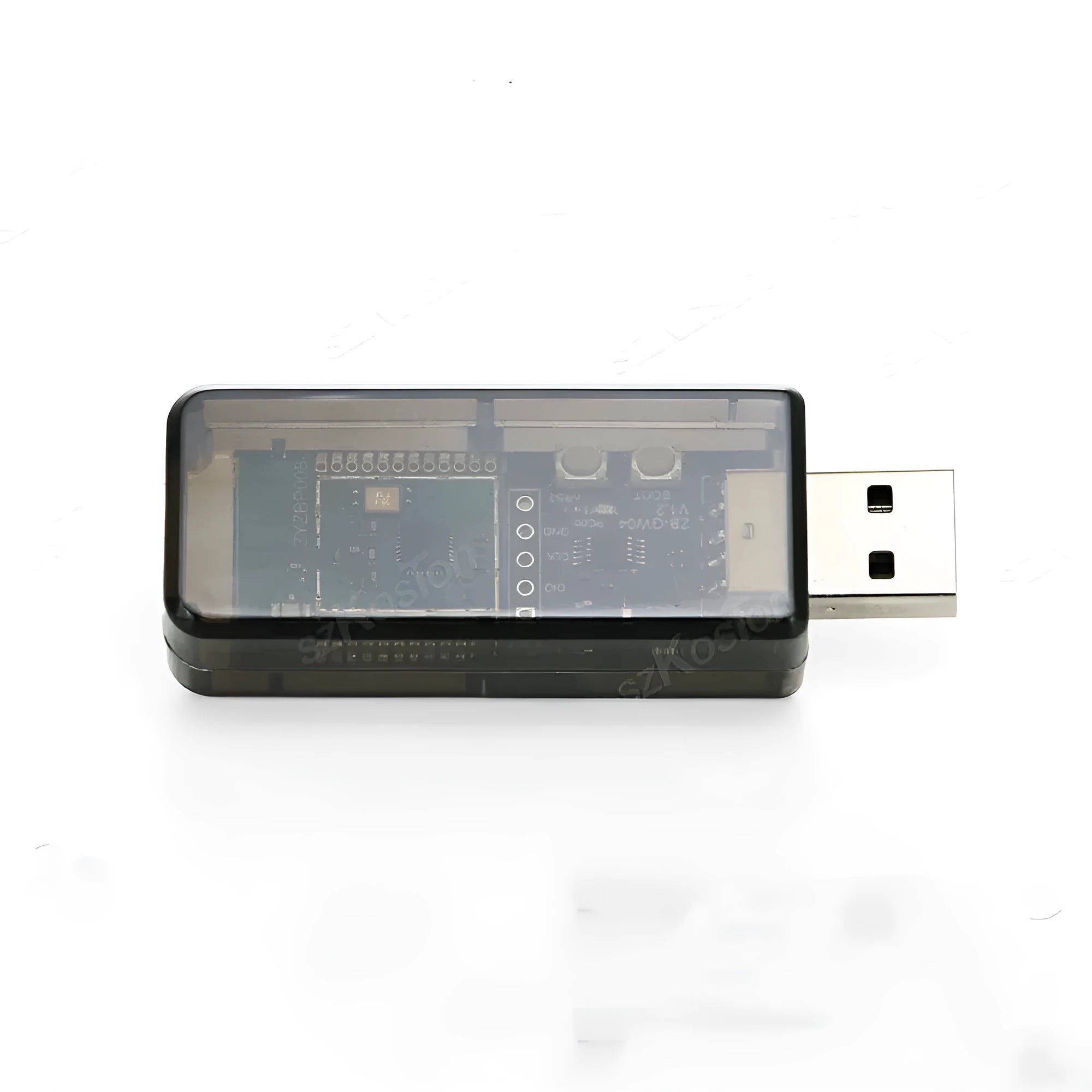 Silicon Labs EFR32MG21 Zigbee 3.0 USB Dongle in plastic shell for Home Assistant.