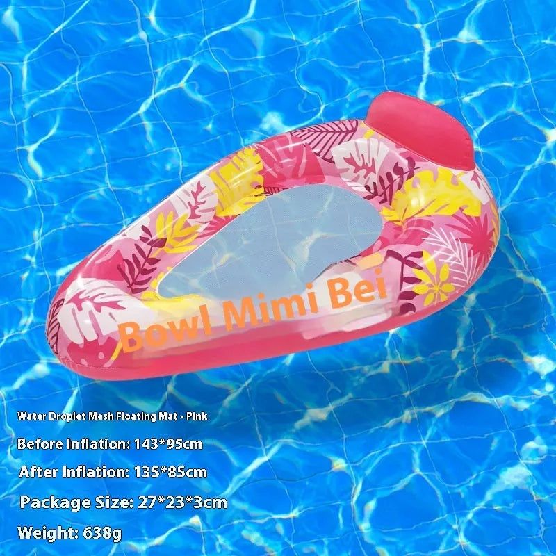 PVC inflatable floating row pool float in a choice of colours and designs including watermelon and flamingo.