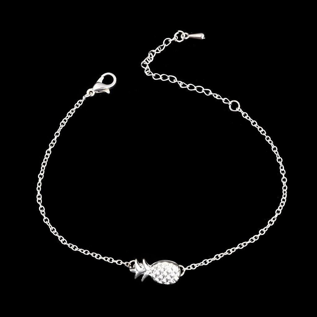 Alloy pineapple charm bracelet for women in gold or silver colour from XINGX series.