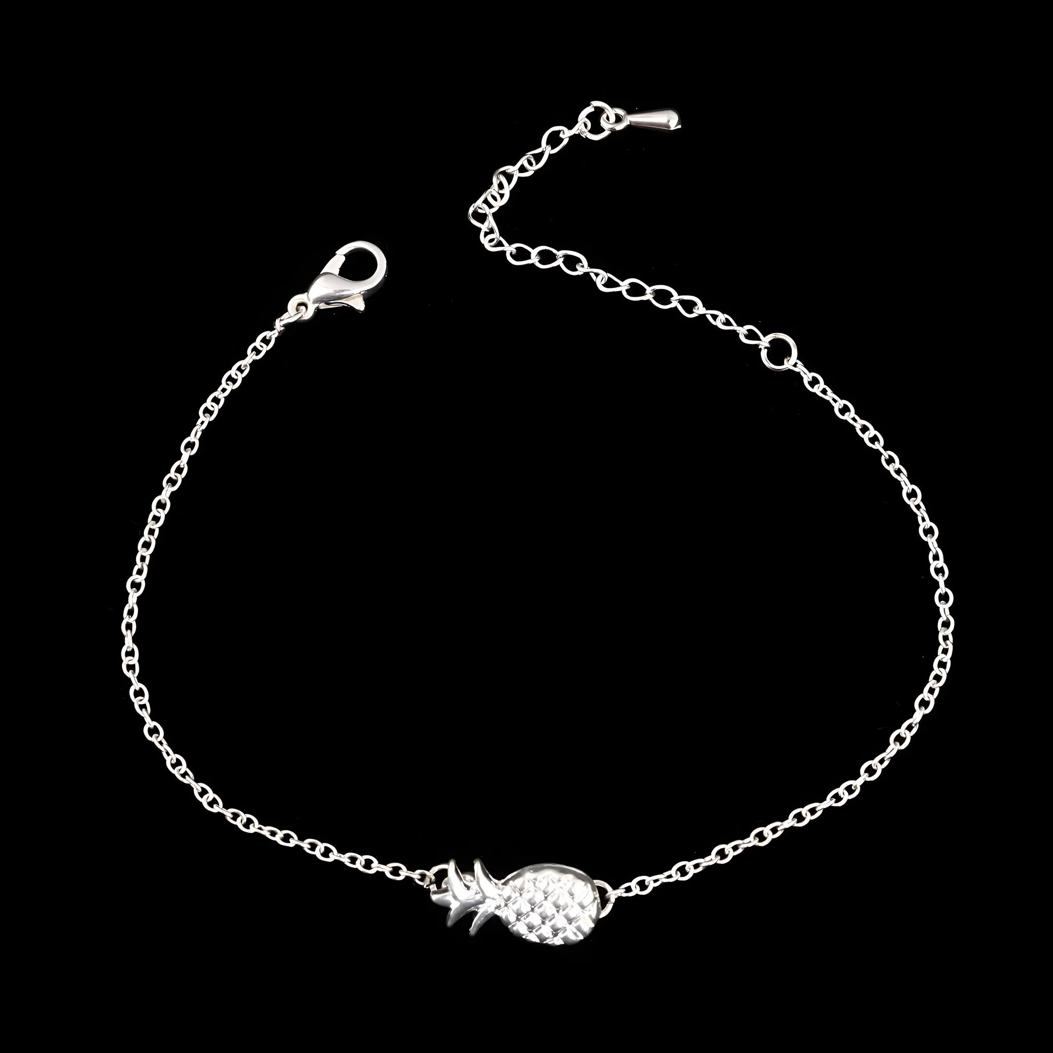 Alloy pineapple charm bracelet for women in gold or silver colour from XINGX series.