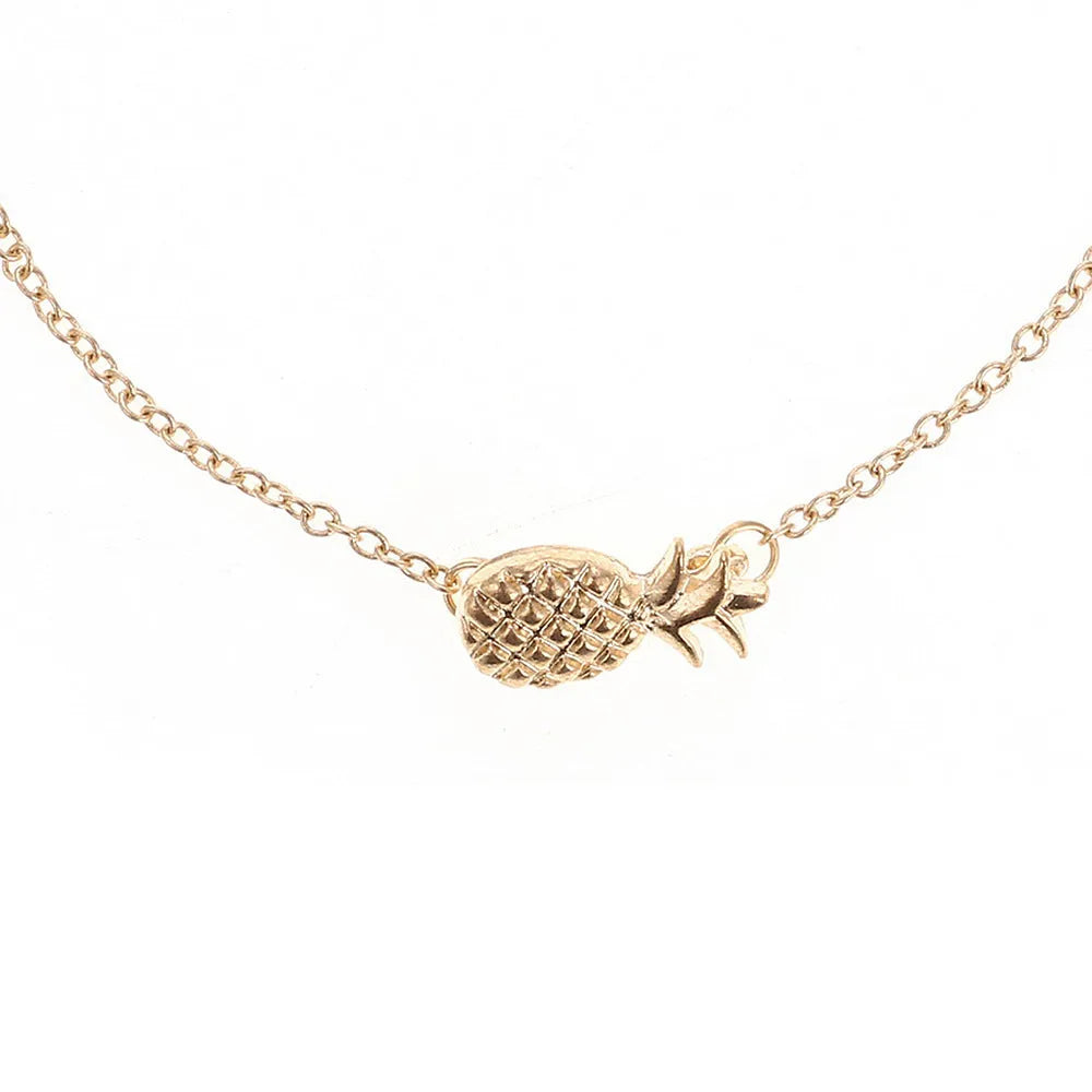 Alloy pineapple charm bracelet for women in gold or silver colour from XINGX series.