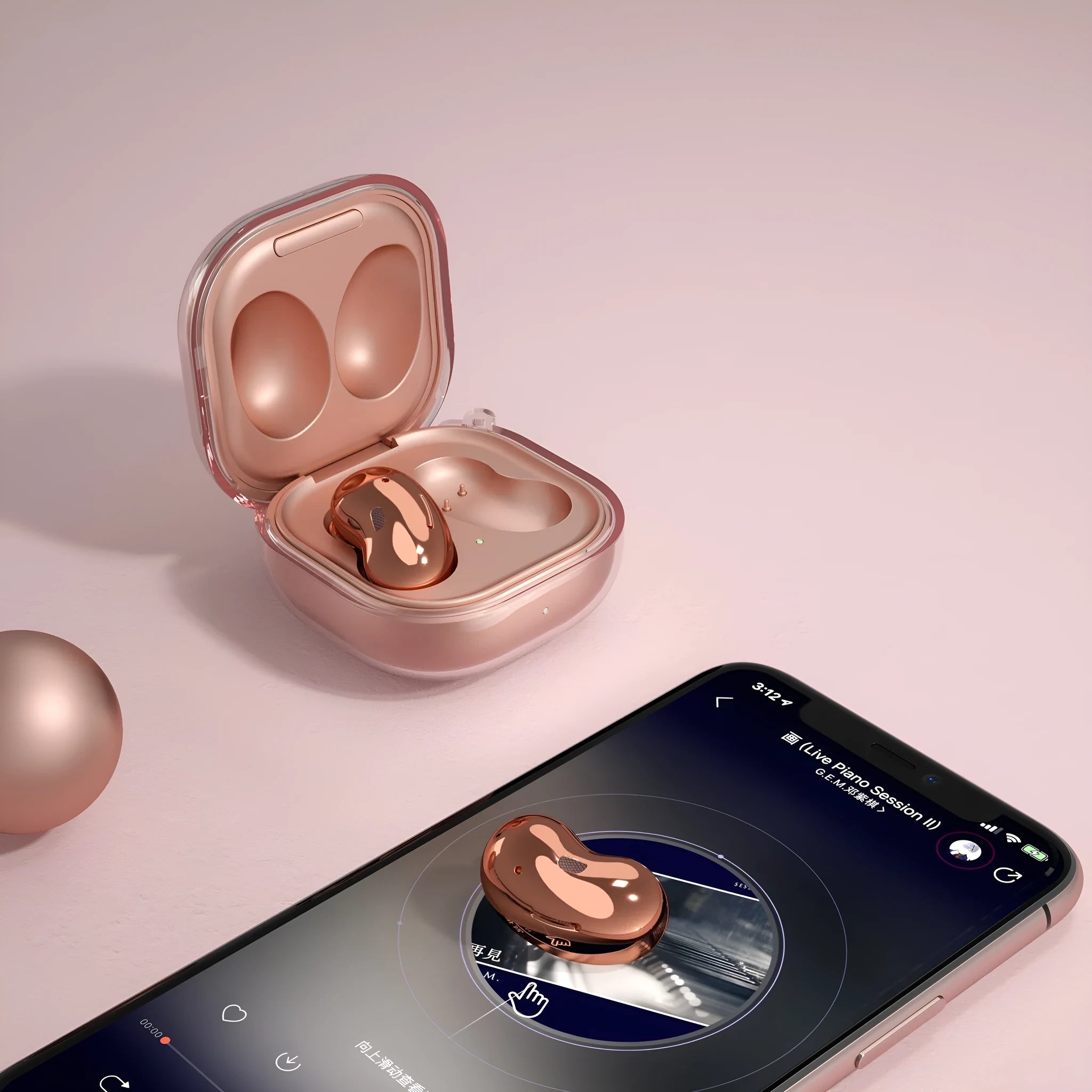 Transparent plastic clamshell earbuds case cover with see-through design for ear housing