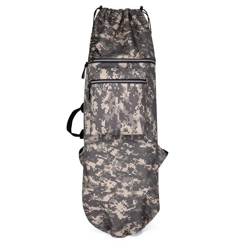 Waterproof nylon skateboard bag in camouflage colour with large capacity for outdoor sports