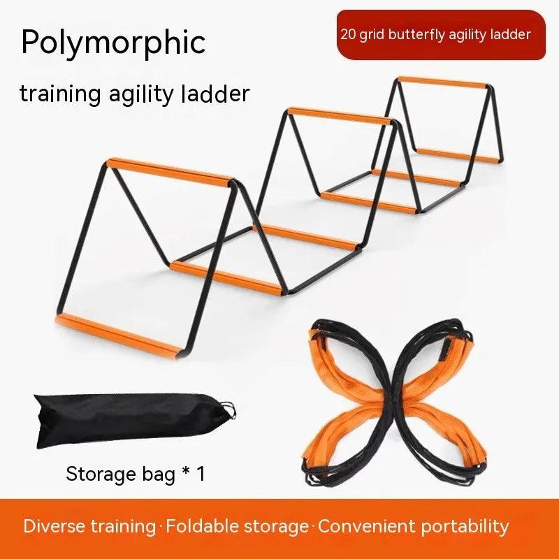 Plastic butterfly agility ladder for children's coordination and jump training exercises.