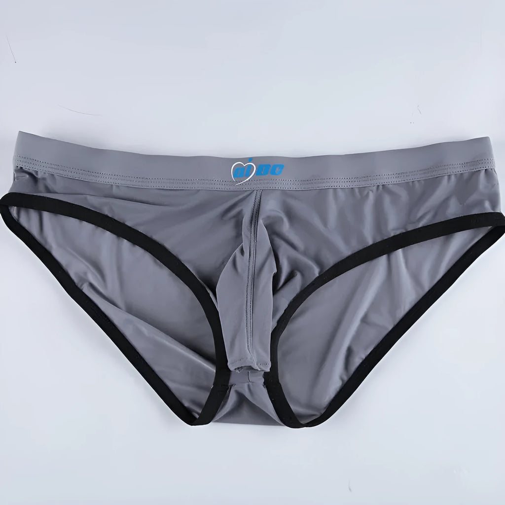 Men's ice silk bazooka briefs with bullet separation pouch in multiple colour options