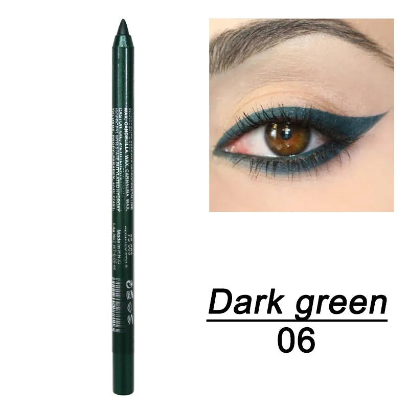 Dual use gel eyeliner pen waterproof sweat proof in 14 colours including black and espresso