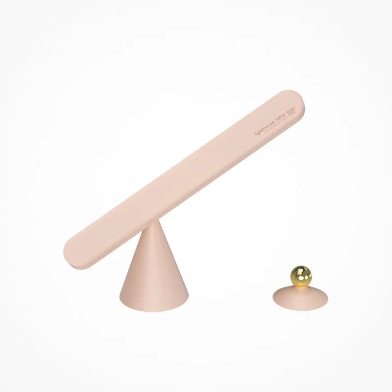 Geometric design desk lamp with magnetic suction base and touch controls in white colour