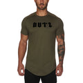 Men's plain gym shirt in cotton spandex blend available in army green, black and white colours