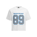 Men's loose-fitting casual T-shirt in black or white with regular sleeves