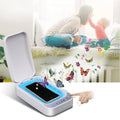Blue and white ultraviolet disinfection box for mobile phones with 253.7nm UV-C light