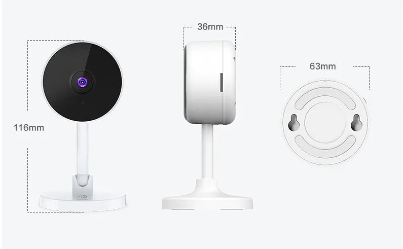 White gun-style WiFi home security camera with TF card slot and 1080p HD resolution