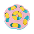 Blue interactive dog puzzle toy bowl with food compartments for slow feeding and brain games.