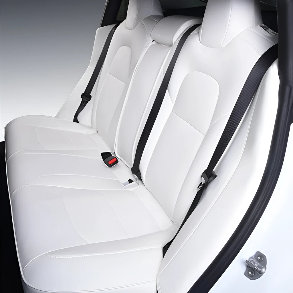 Tesla Model 3 Y PVC and chloroprene rubber seat cover set in black or white for interior protection.