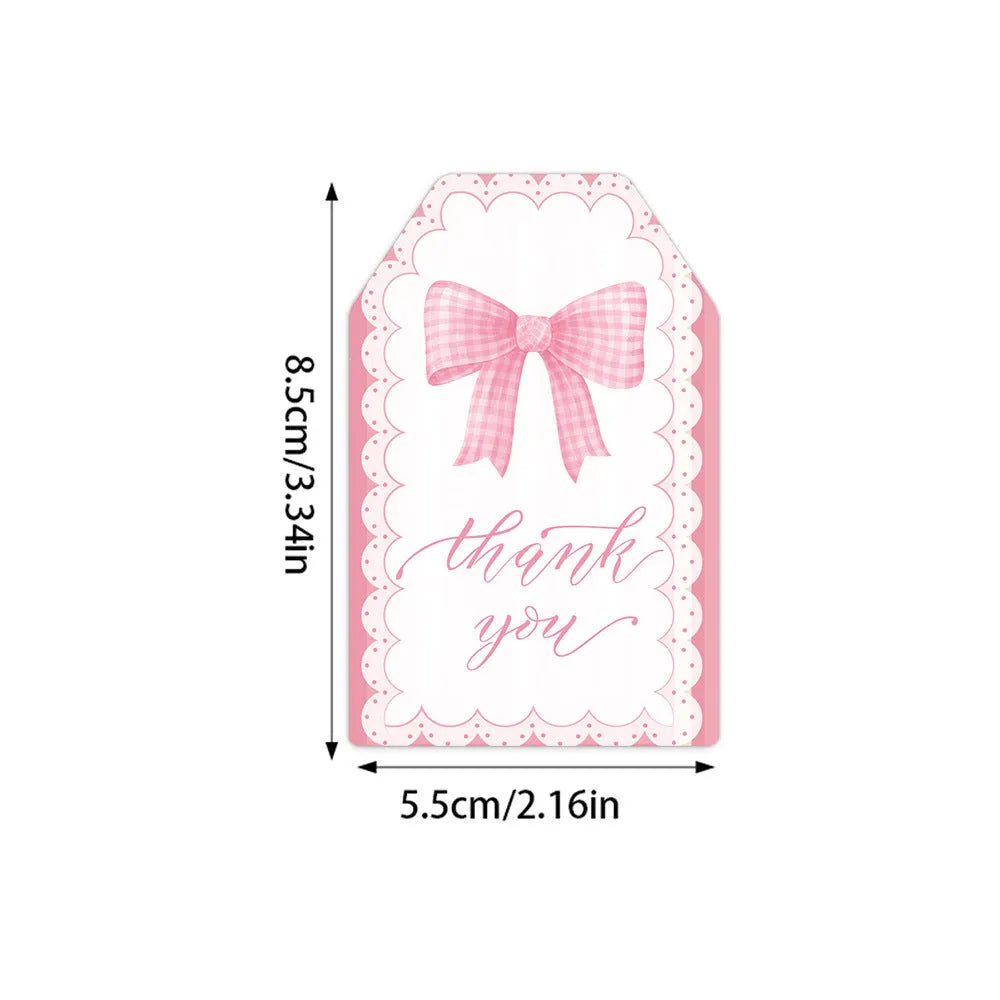 60 paper birthday gift tags with hemp rope ties in three bowknot styles