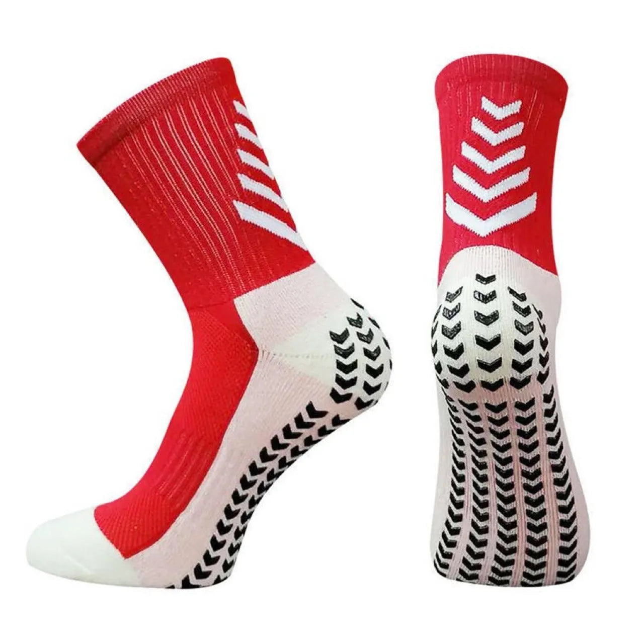 Men's mid-calf athletic socks with silicone grip pattern in multiple colour options