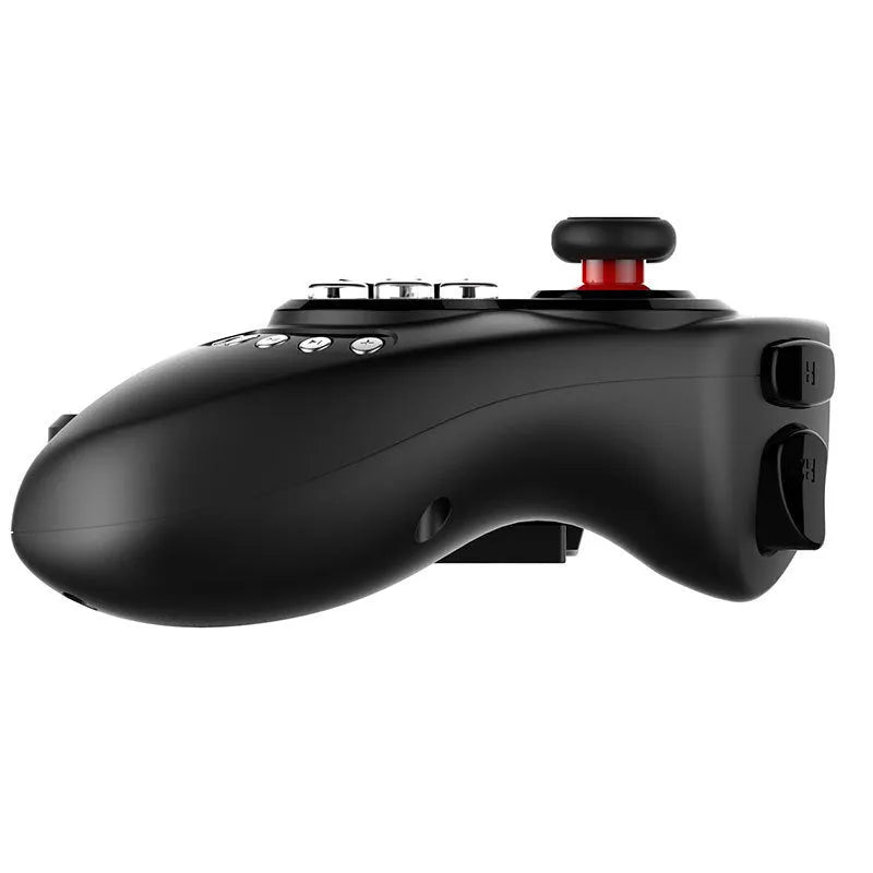 PG-9023 wireless telescopic game controller extended with a phone inside, showing buttons and USB port.