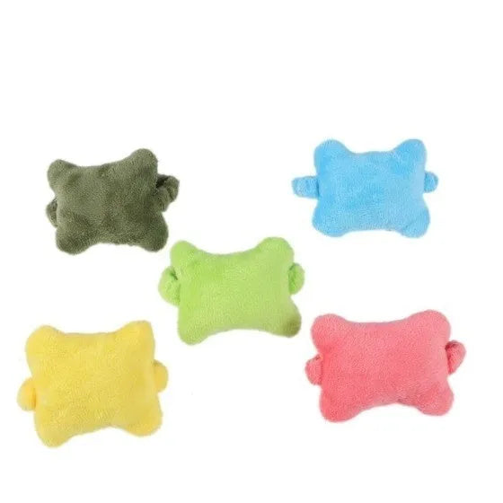 Polyester plush mouse pad wrist protector in blue, green, and pink colour options
