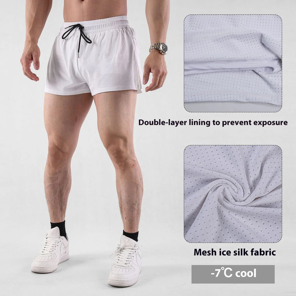 Men's quick-drying nylon summer shorts in black sports leisure style