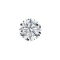 Round moissanite gemstone with eight hearts and eight arrows cut on a grey background.