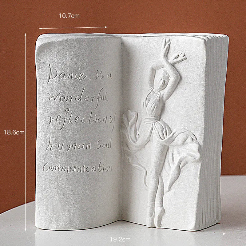 Ceramic book stand with glazed finish in modern simplicity design for desktop organisation
