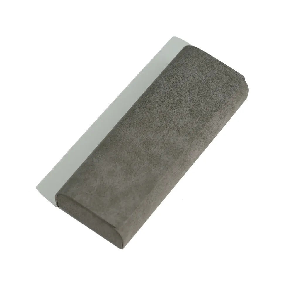 Leather glasses case in gray for storing reading or sunglasses