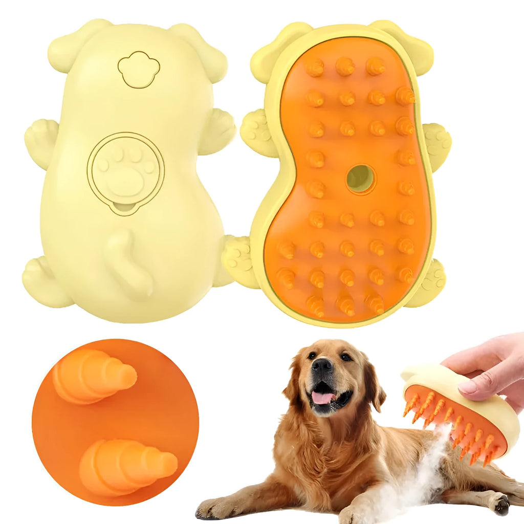 3-in-1 cat steamy brush with spray comb function for pet grooming