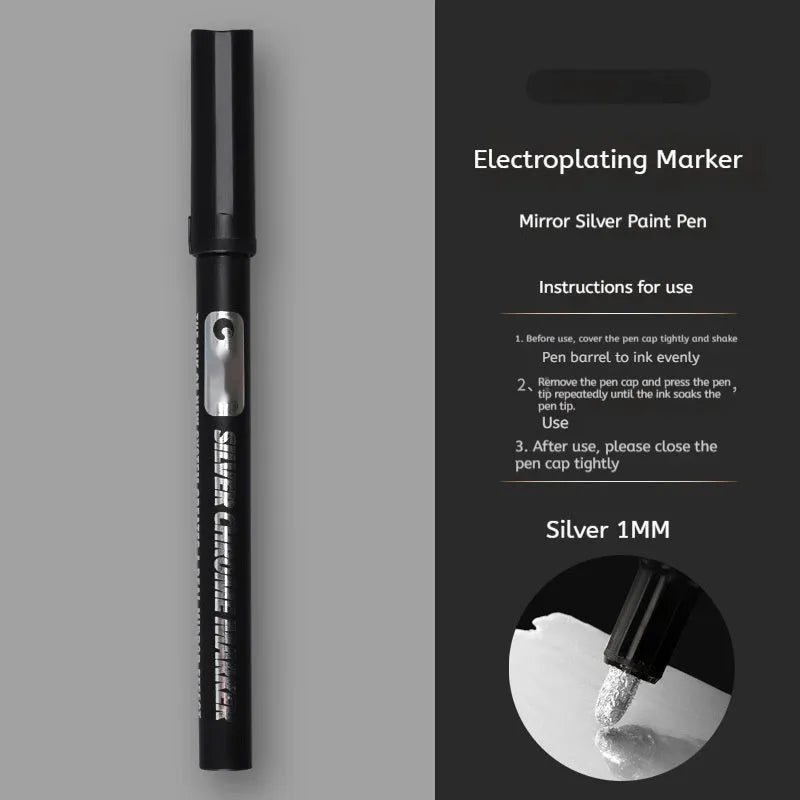 Waterproof mirror marker pen with 1mm or 2mm nib for writing on glass surfaces