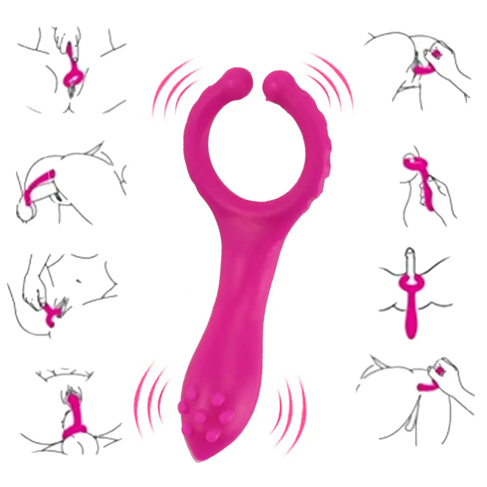 Seismic Clip pink red silicone vibrating toy with compact 103mm length and low noise motor