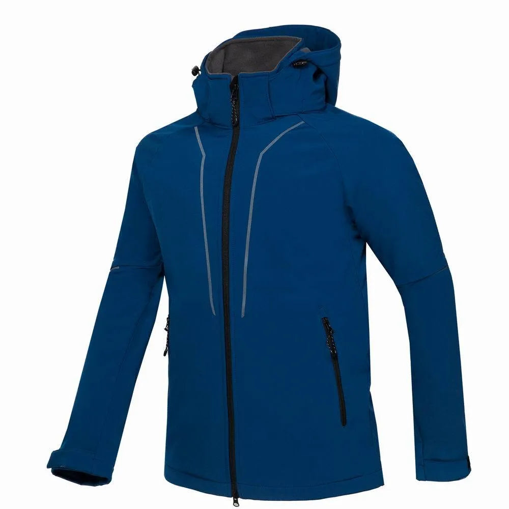 Polyester mountaineering sport jacket in black for hiking and climbing