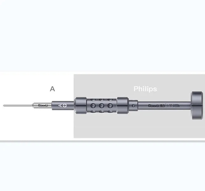 iPhone screwdriver set with grenade-shaped aluminium handle and multiple precision bits for mobile phone repair