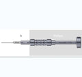 iPhone screwdriver set with grenade-shaped aluminium handle and multiple precision bits for mobile phone repair