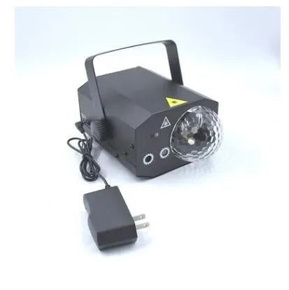 Black LED laser magic fan stage lighting unit with dual laser projection and RGB LED effects