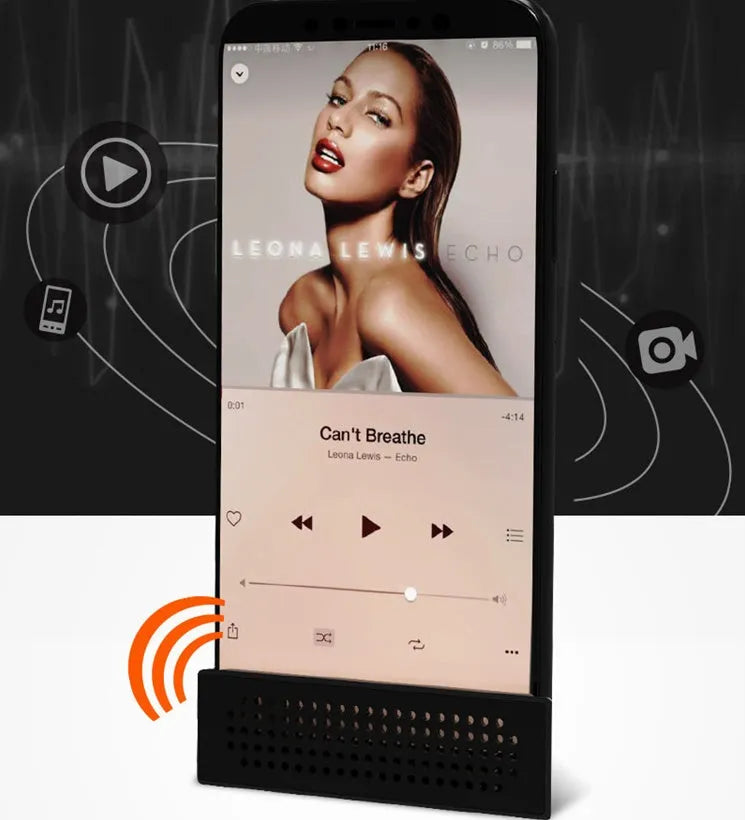 Mini ABS plastic mobile phone amplifier bracket for Apple iPhone models in four colours