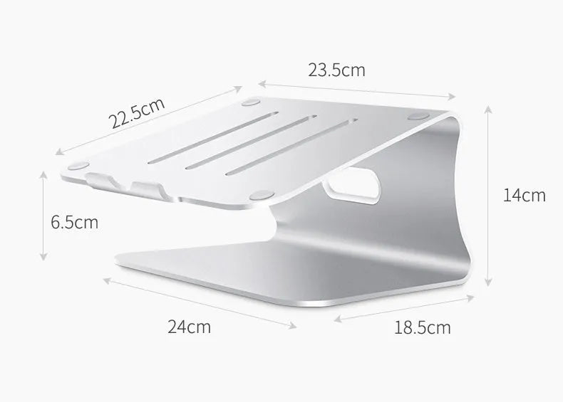 Aluminium alloy notebook cooling bracket with rotary adjustable design in silver stripe pattern