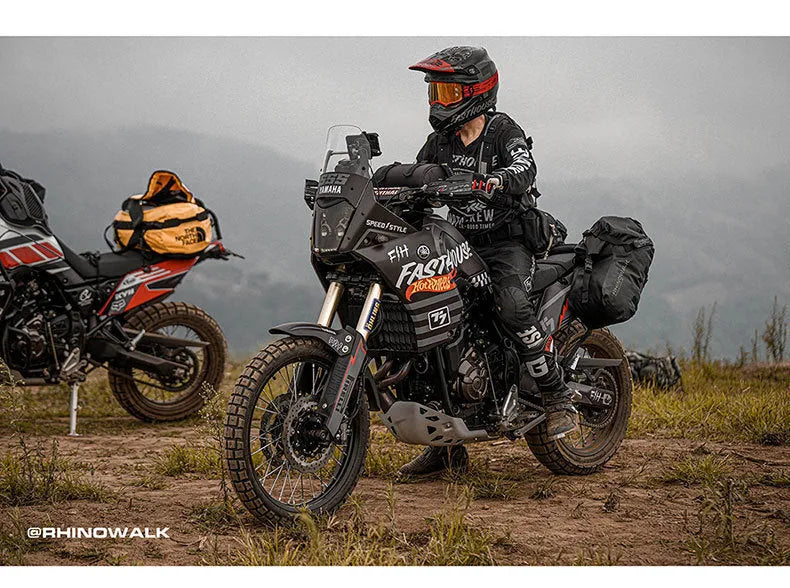Black polyester waterproof motorcycle side bag 18L pair for rear seat storage