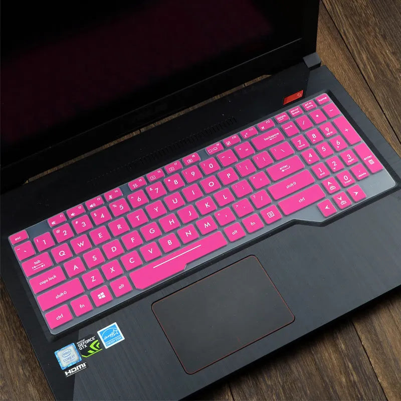 ASUS Flight laptop keyboard protective film cover shown in multiple colour options.