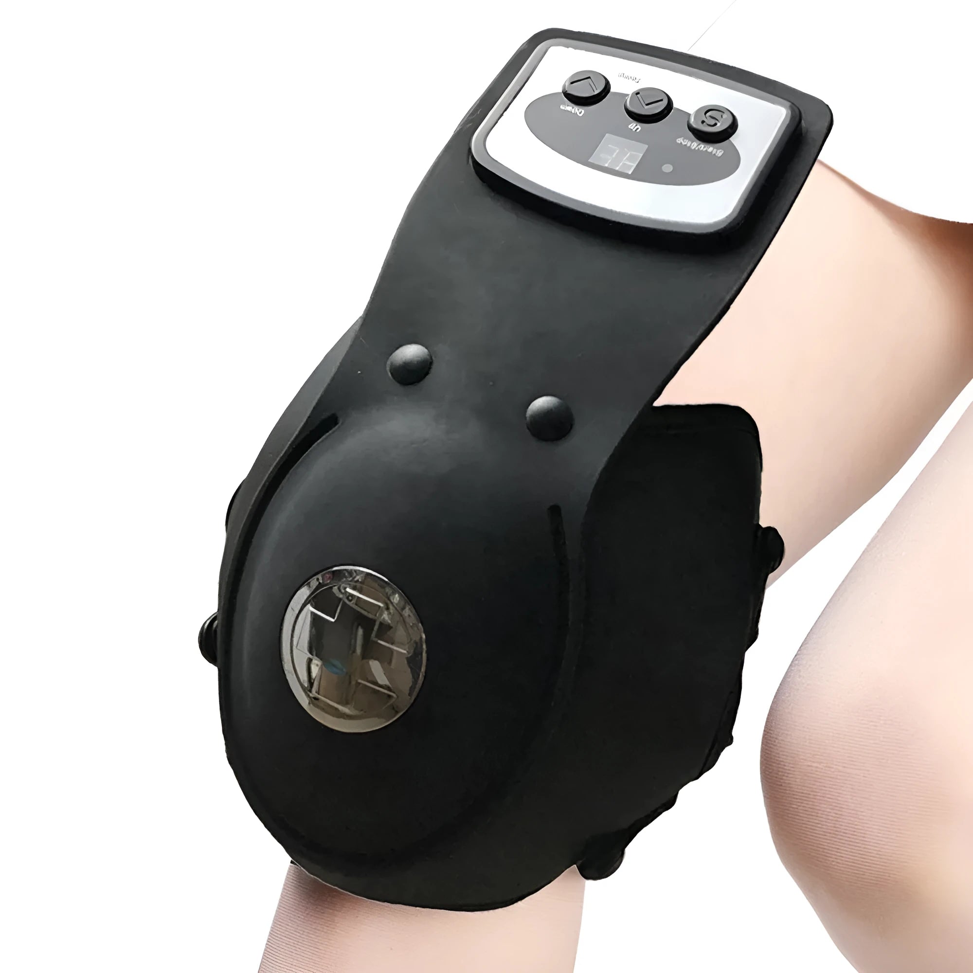 Knee massager unit with infrared heat, knee pad, shoulder pad, and power adaptor
