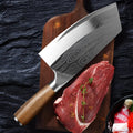 Stainless steel kitchen knife with a 320mm blade forged from 40cr13 steel.