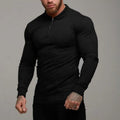 Men's long sleeve slim fit polo shirt with splash ink design in wine red, Lycra fabric