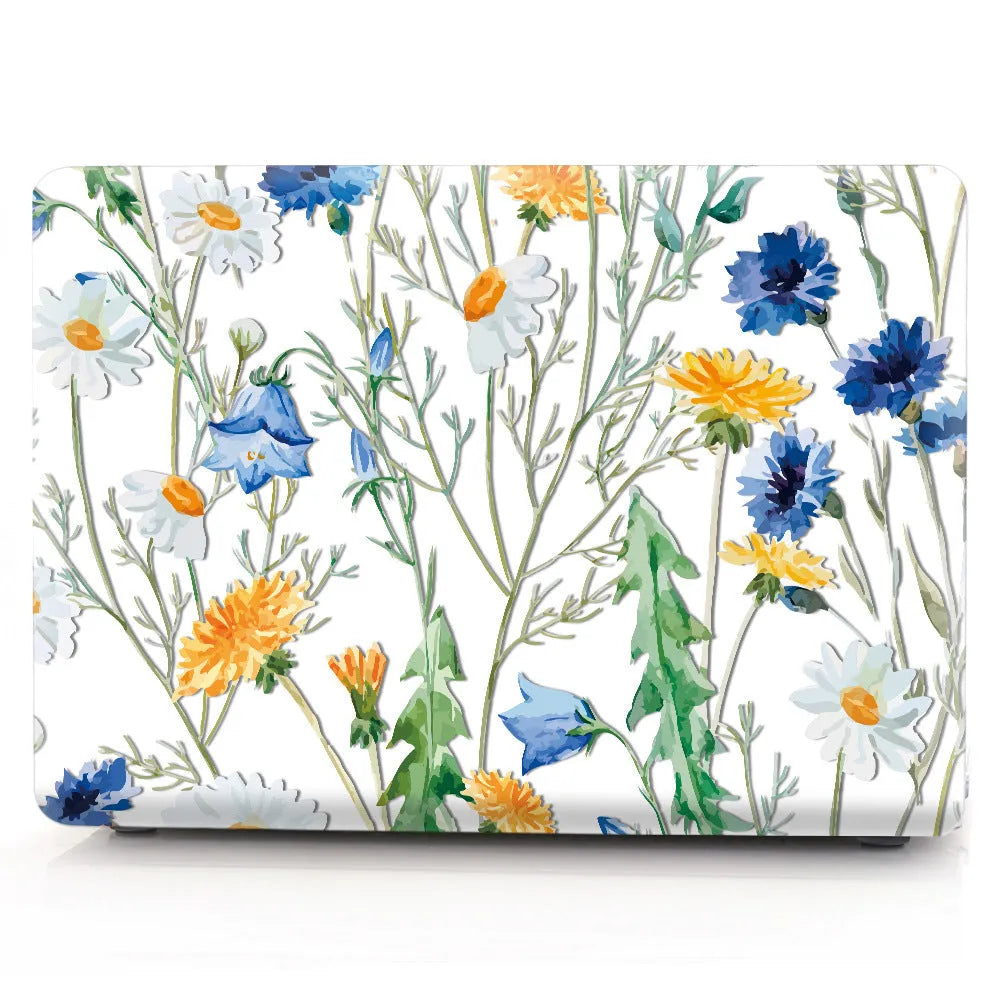 Custom printed transparent plastic protective case for MacBook with black bottom cover option