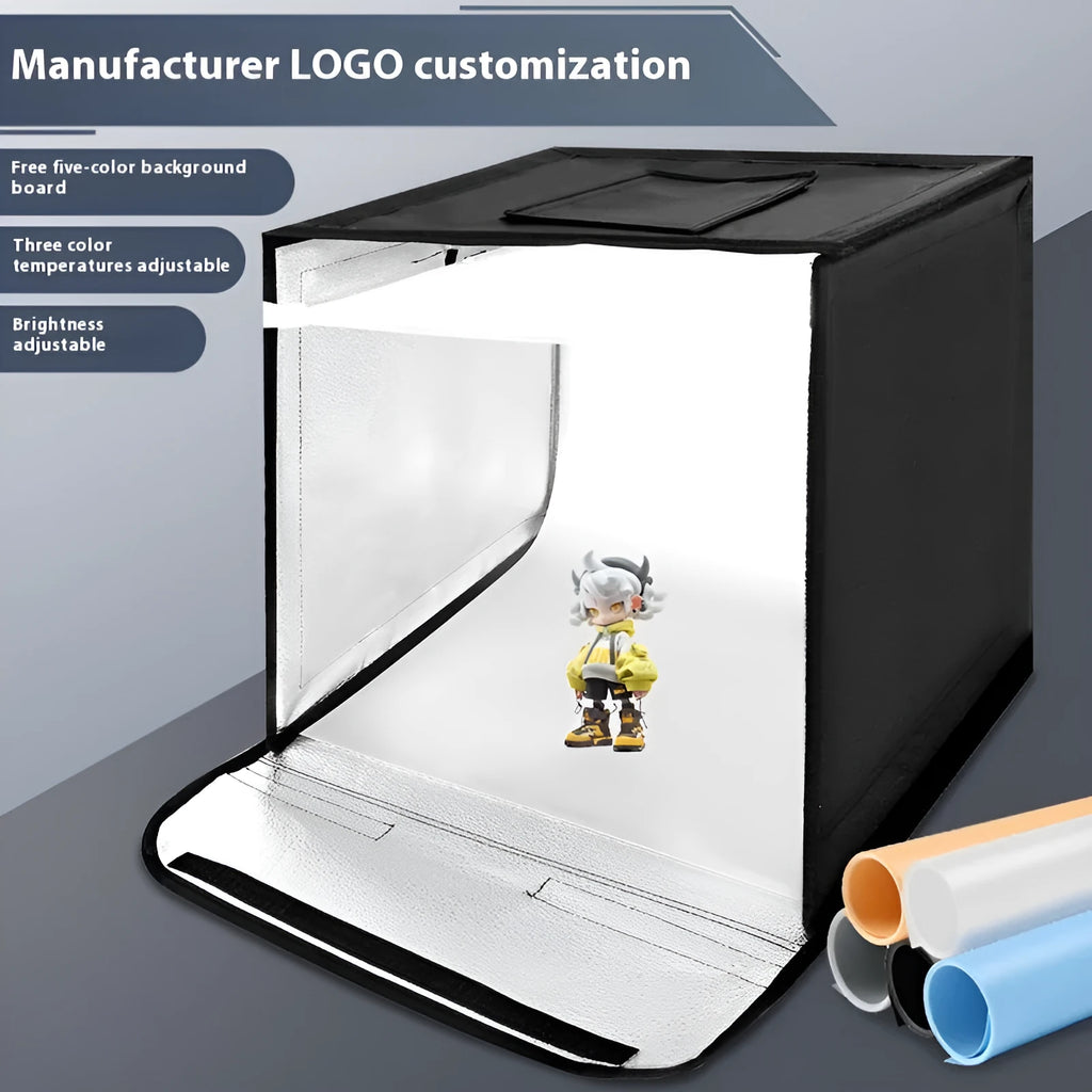 50cm foldable studio light box with metal frame and reflective cloth interior