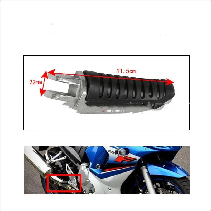 Black aluminium alloy motorcycle foot peg set for Suzuki GSX and V-Strom models