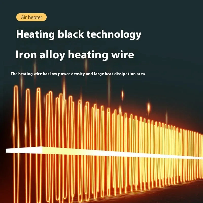 White compact electric heater with power settings for small rooms under 10 square metres